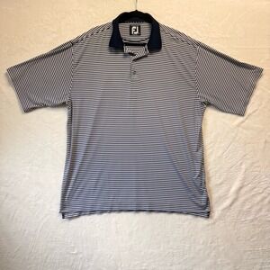 FootJoy Shirt Men XL Blue Stripe ProDry Lisle Stretch Performance Golf‎ Polo